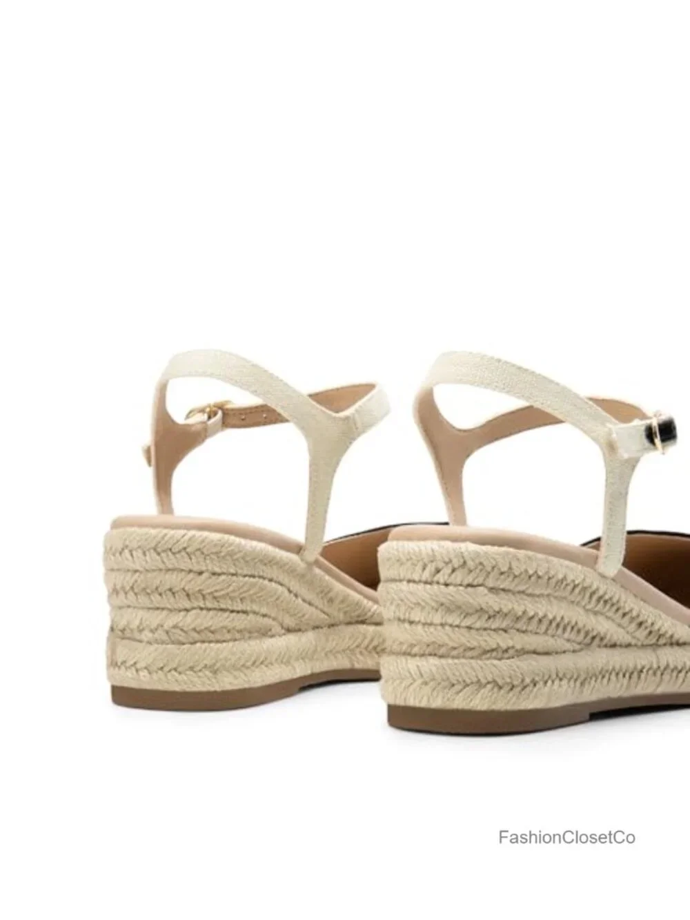 Espadrille Platform Wedge Sandals with Cushioned Insole and Ankle Strap Buckle